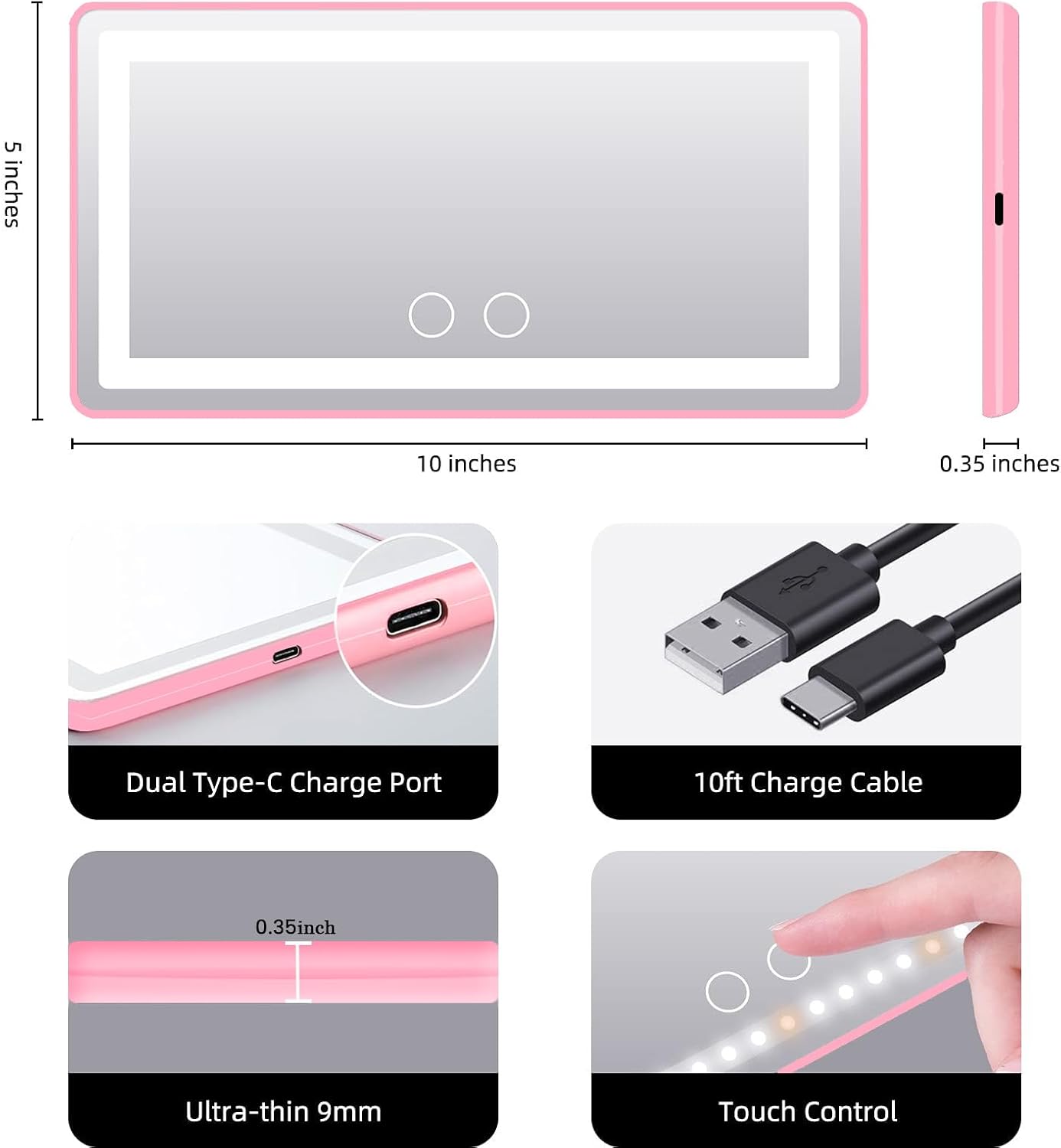 Espejo de Maquillaje ® TM: Belleza siempre y en segundos