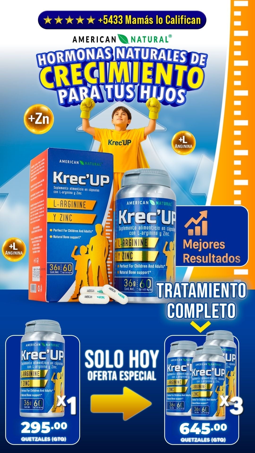 **Suplemento KreceUp™ de Crecimiento Natural**